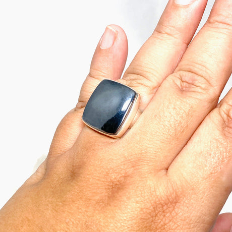 Terahertz (Silica) Square Ring with a Brushed Band Size 11 KRGJ3262 - Nature's Magick