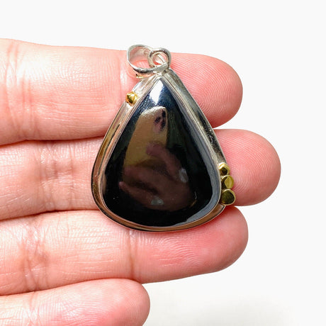 Terahertz (Silica) Teardrop Pendant with Brass Accents KPGJ4535 - Nature's Magick