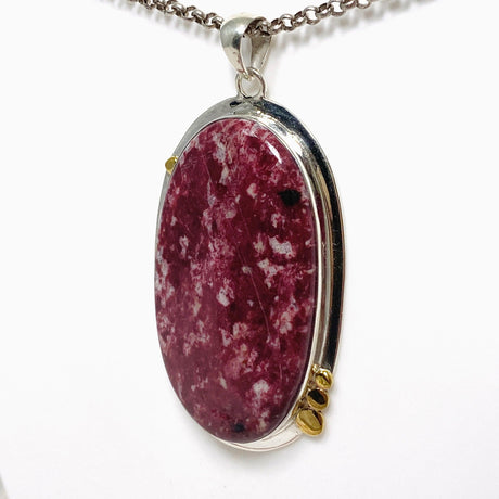 Thulite Oval Pendant in a Decorative Setting KPGJ4485 - Nature's Magick