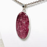 Thulite Oval Pendant in a Hammered Setting KPGJ4483 - Nature's Magick