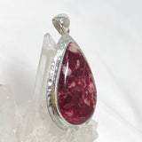 Thulite Teardrop Pendant in a Hammered Setting KPGJ4490 - Nature's Magick