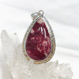 Thulite Teardrop Pendant in a Hammered Setting KPGJ4490 - Nature's Magick