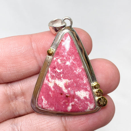 Thulite Triangle Pendant in a Decorative Setting KPGJ4491 - Nature's Magick