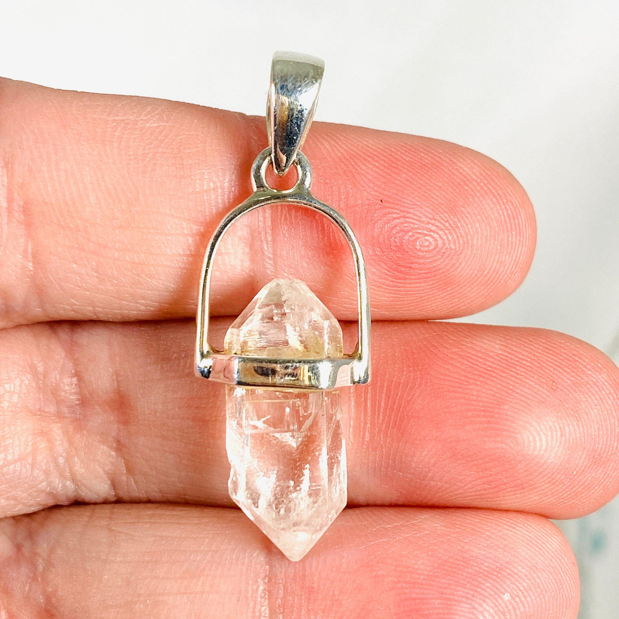 Tibetan Quartz double terminated crystal pendant PPGJ465 - Nature's Magick