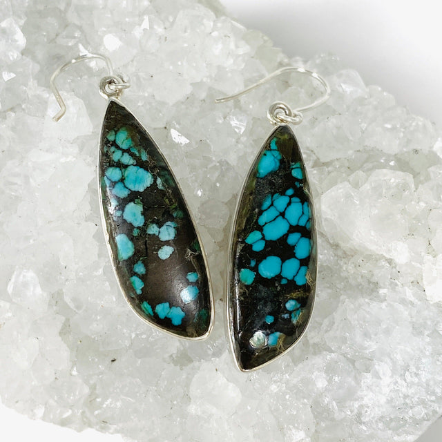 Tibetan Turquoise Drop Earrings KEGJ1431 - Nature's Magick