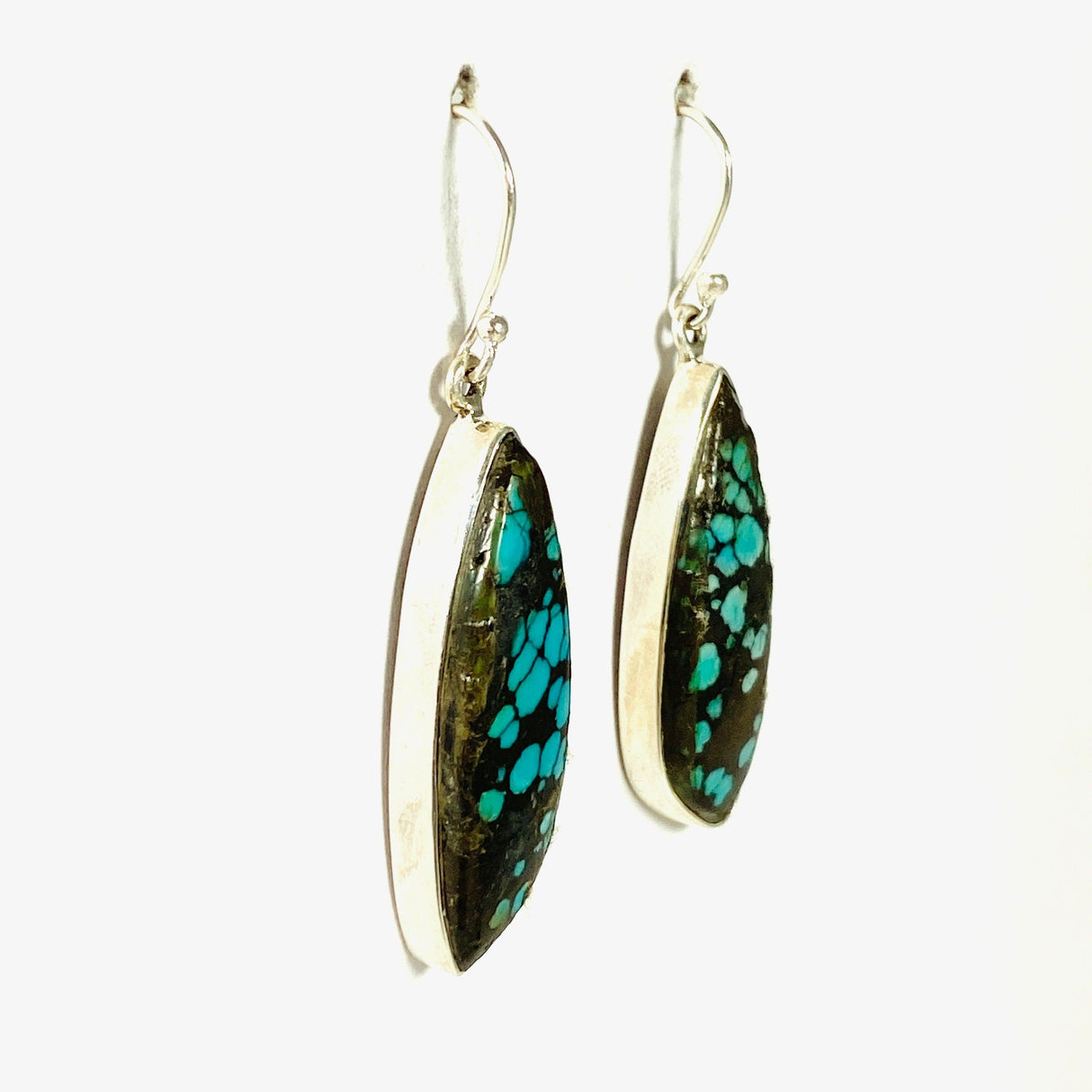 Tibetan Turquoise Drop Earrings KEGJ1431 - Nature's Magick