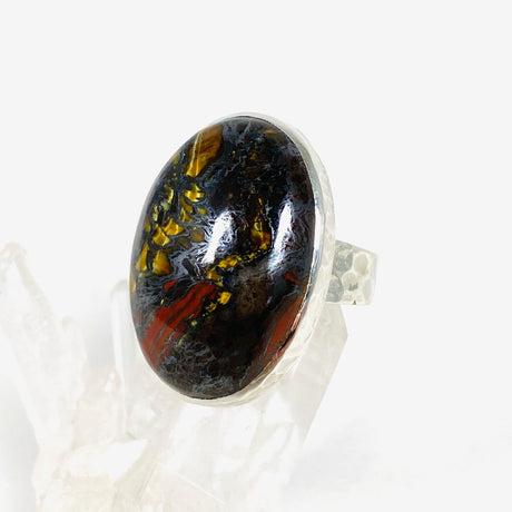 Tiger Iron Oval Beaten Band Ring s.11 KRGJ3064 - Nature's Magick