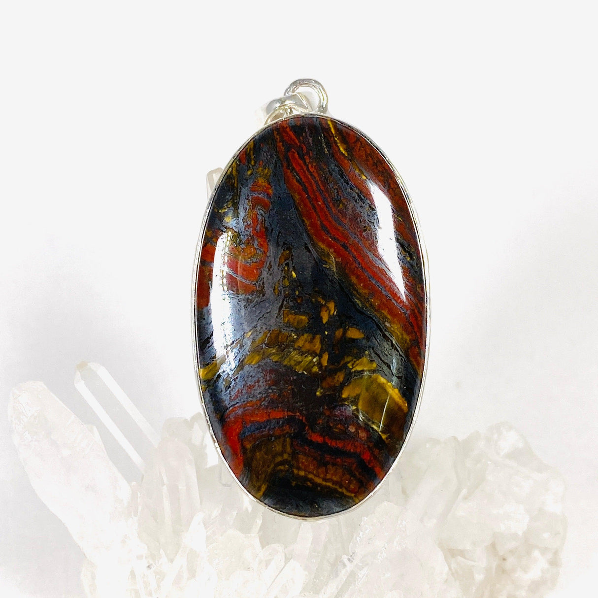 Tiger Iron Oval Pendant KPGJ4063 - Nature's Magick