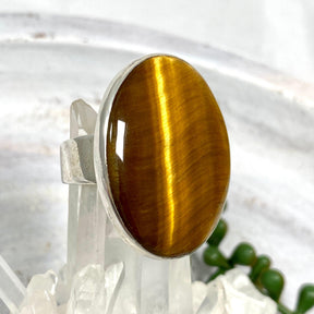 Tiger's eye oval ring s.11 KRGJ1291 - Nature's Magick
