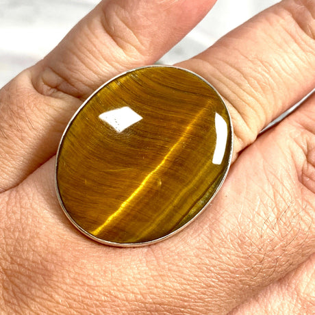 Tiger's eye oval ring s.11 KRGJ1291 - Nature's Magick