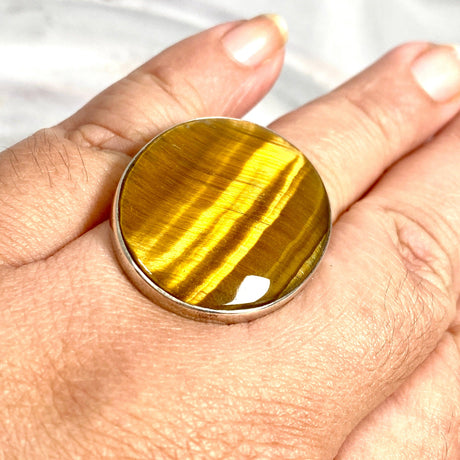 Tiger's eye oval ring s.11 KRGJ1291 - Nature's Magick