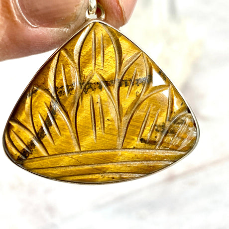 Tiger's eye pattern teardrop pendant KPGJ2026 - Nature's Magick