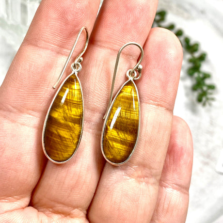 Tiger's Eye teardrop earrings E2456 KEGJ955 - Nature's Magick