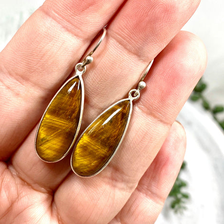 Tiger's Eye teardrop earrings E2456 KEGJ955 - Nature's Magick