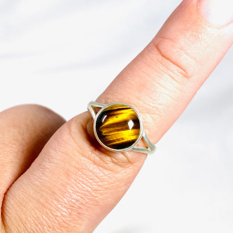 Tigers Eye Round Ring Size 9 KRGJ3122 - Nature's Magick