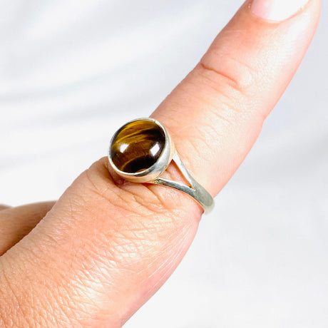 Tigers Eye Round Ring Size 9 KRGJ3122 - Nature's Magick