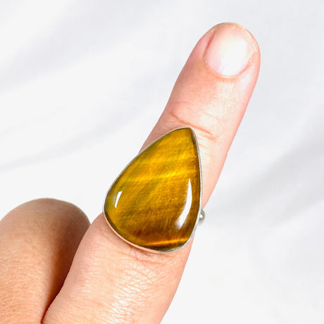 Tigers Eye Teardrop Ring Size 8 KRGJ3124 - Nature's Magick