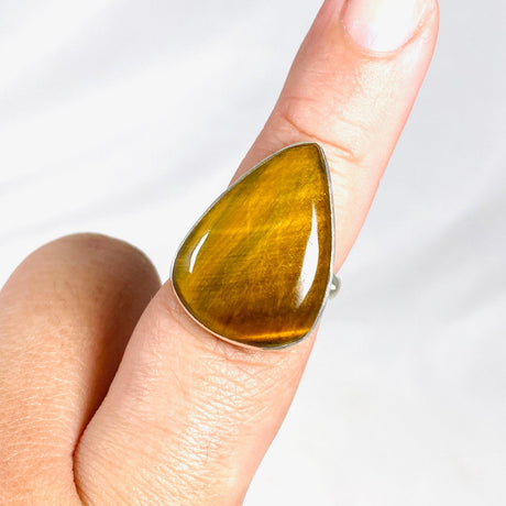 Tigers Eye Teardrop Ring Size 8 KRGJ3124 - Nature's Magick