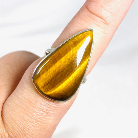 Tigers Eye Teardrop Ring Size 9 KRGJ3125 - Nature's Magick