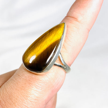 Tigers Eye Teardrop Ring Size 9 KRGJ3125 - Nature's Magick