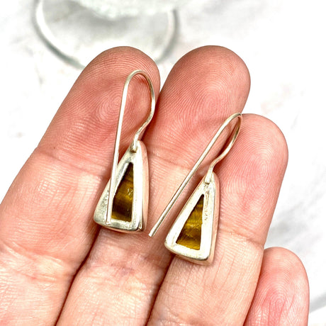 Tigers Eye Triangular Drop Earrings KEGJ682 - Nature's Magick