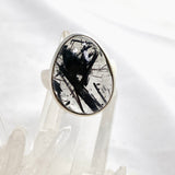 Tourmalinated Quartz Freeform Cabochon Ring Size 9.5 PRGJ582