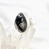 Tourmalinated Quartz Freeform Cabochon Ring Size 9.5 PRGJ582