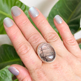 Tourmalinated Quartz Oval Cabochon Ring Size 10 PRGJ578