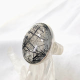 Tourmalinated Quartz Oval Cabochon Ring Size 10 PRGJ578