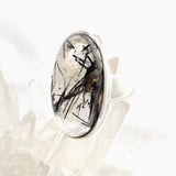 Tourmalinated Quartz Oval Cabochon Ring Size 12.5 PRGJ577