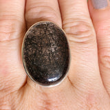 Tourmalinated Quartz Oval Cabochon Ring Size 9.5 PRGJ579