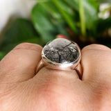 Tourmalinated Quartz Oval Cabochon Ring Size 9 PRGJ580