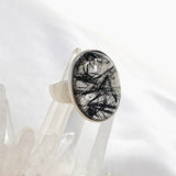 Tourmalinated Quartz Oval Cabochon Ring Size 9 PRGJ580