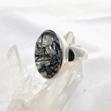 Tourmalinated Quartz Oval Cabochon Ring Size 9 PRGJ580