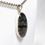 Tourmalinated Quartz Oval Pendant in a Hammered Setting KPGJ4394 - Nature's Magick