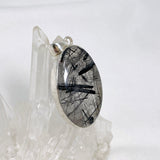 Tourmalinated Quartz Oval Pendant in a Hammered Setting KPGJ4394 - Nature's Magick