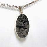 Tourmalinated Quartz Oval Pendant in a Hammered Setting KPGJ4394 - Nature's Magick