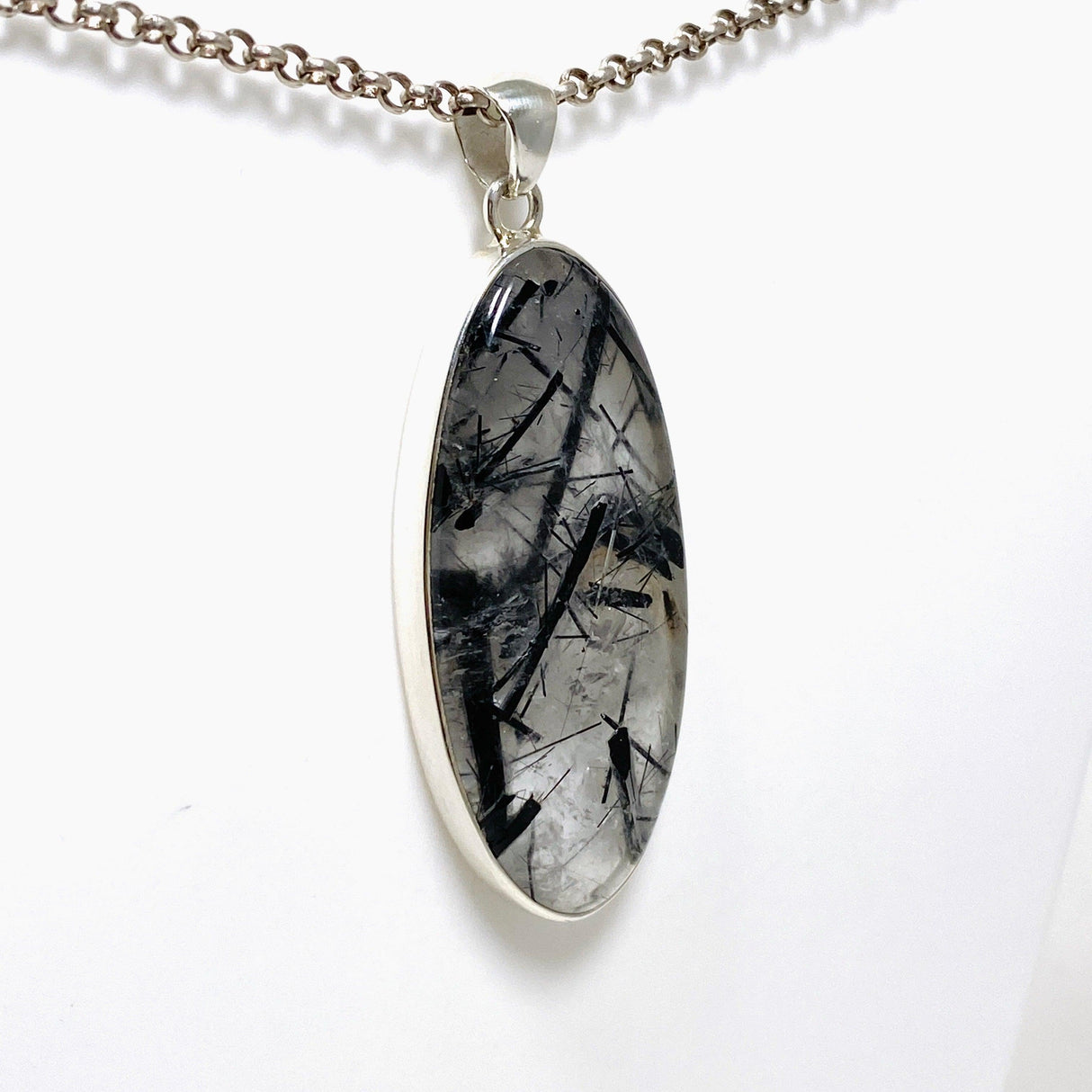 Tourmalinated Quartz Oval Pendant KPGJ4391 - Nature's Magick