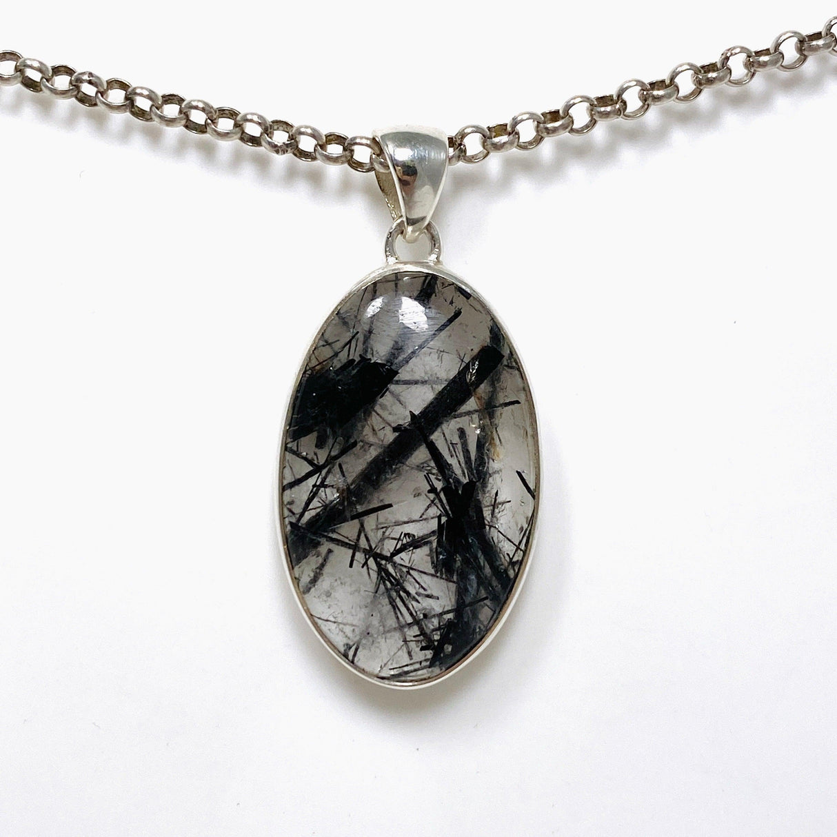 Tourmalinated Quartz Oval Pendant KPGJ4392 - Nature's Magick