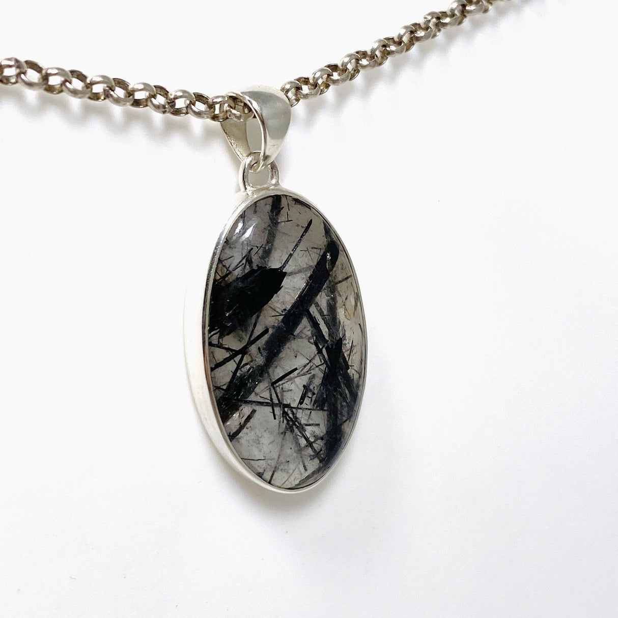 Tourmalinated Quartz Oval Pendant KPGJ4392 - Nature's Magick