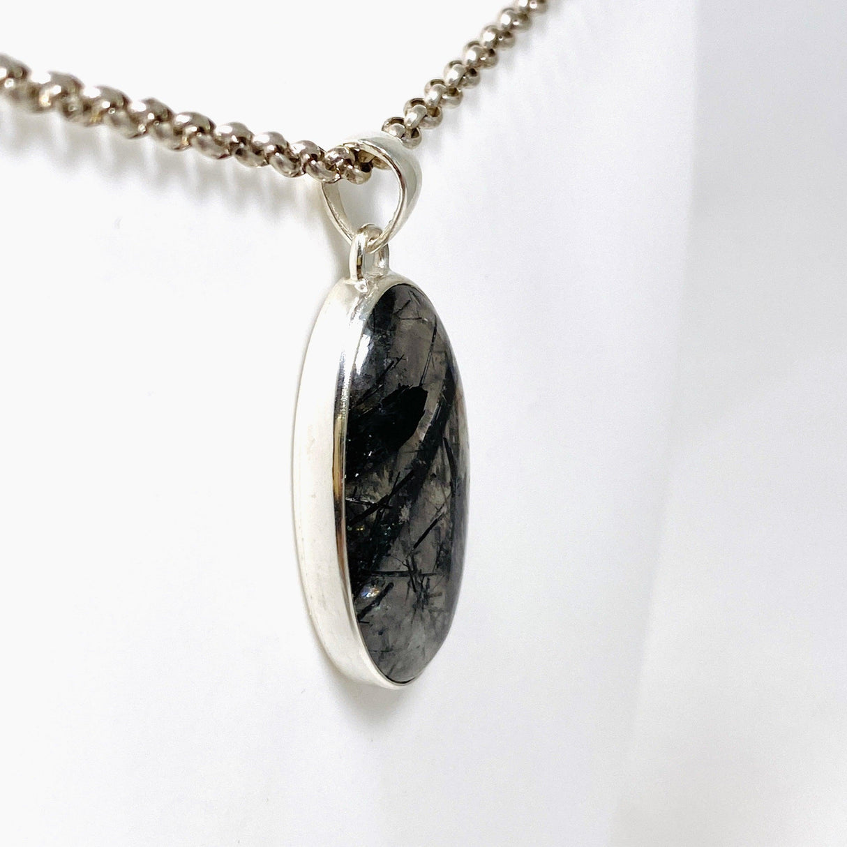 Tourmalinated Quartz Oval Pendant KPGJ4392 - Nature's Magick