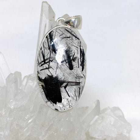 Tourmalinated Quartz Oval Pendant KPGJ4393 - Nature's Magick