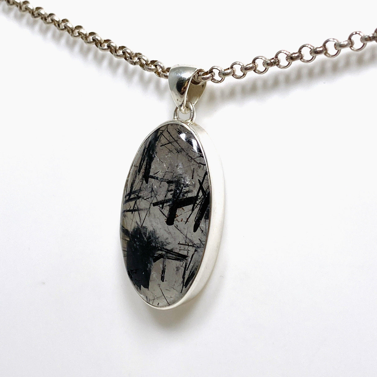 Tourmalinated Quartz Oval Pendant KPGJ4393 - Nature's Magick