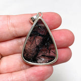 Tourmalinated Quartz Teardrop Pendant in a Hammered Setting KPGJ4395 - Nature's Magick