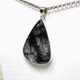 Tourmalinated Quartz Teardrop Pendant in a Hammered Setting KPGJ4395 - Nature's Magick