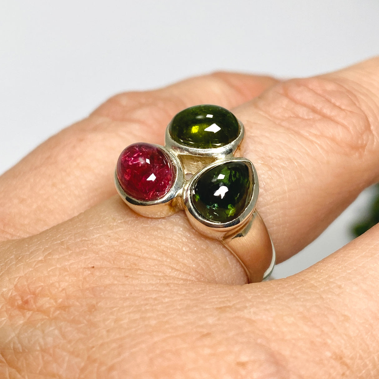 Tourmaline Cabochon Multi-stone Ring Size 6.5 PRGJ547