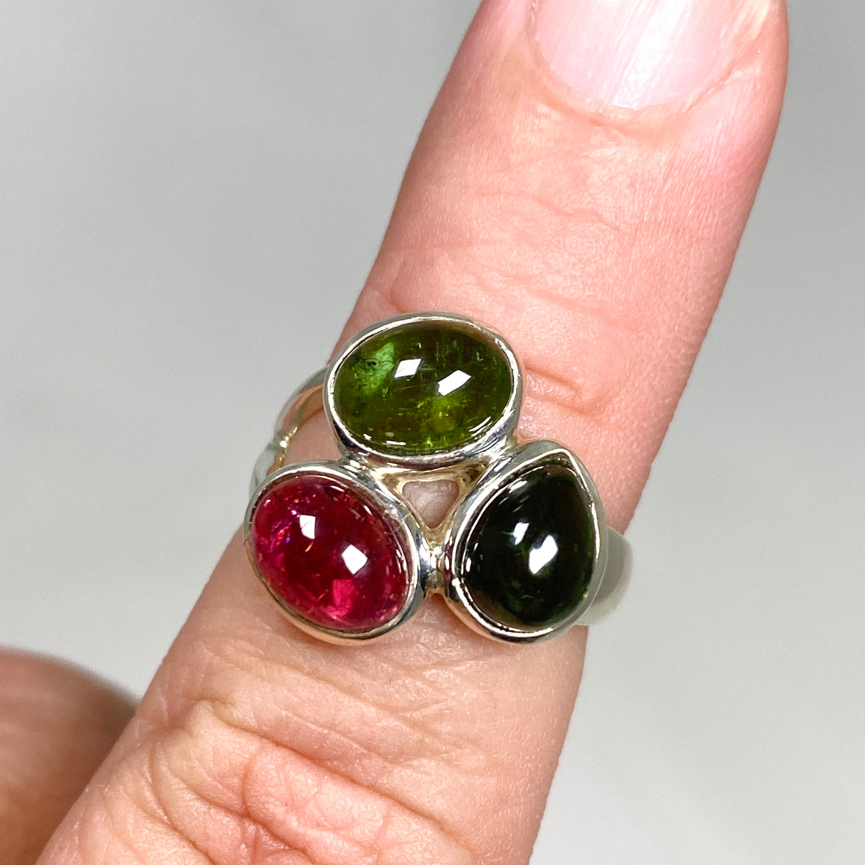 Tourmaline Cabochon Multi-stone Ring Size 6.5 PRGJ547