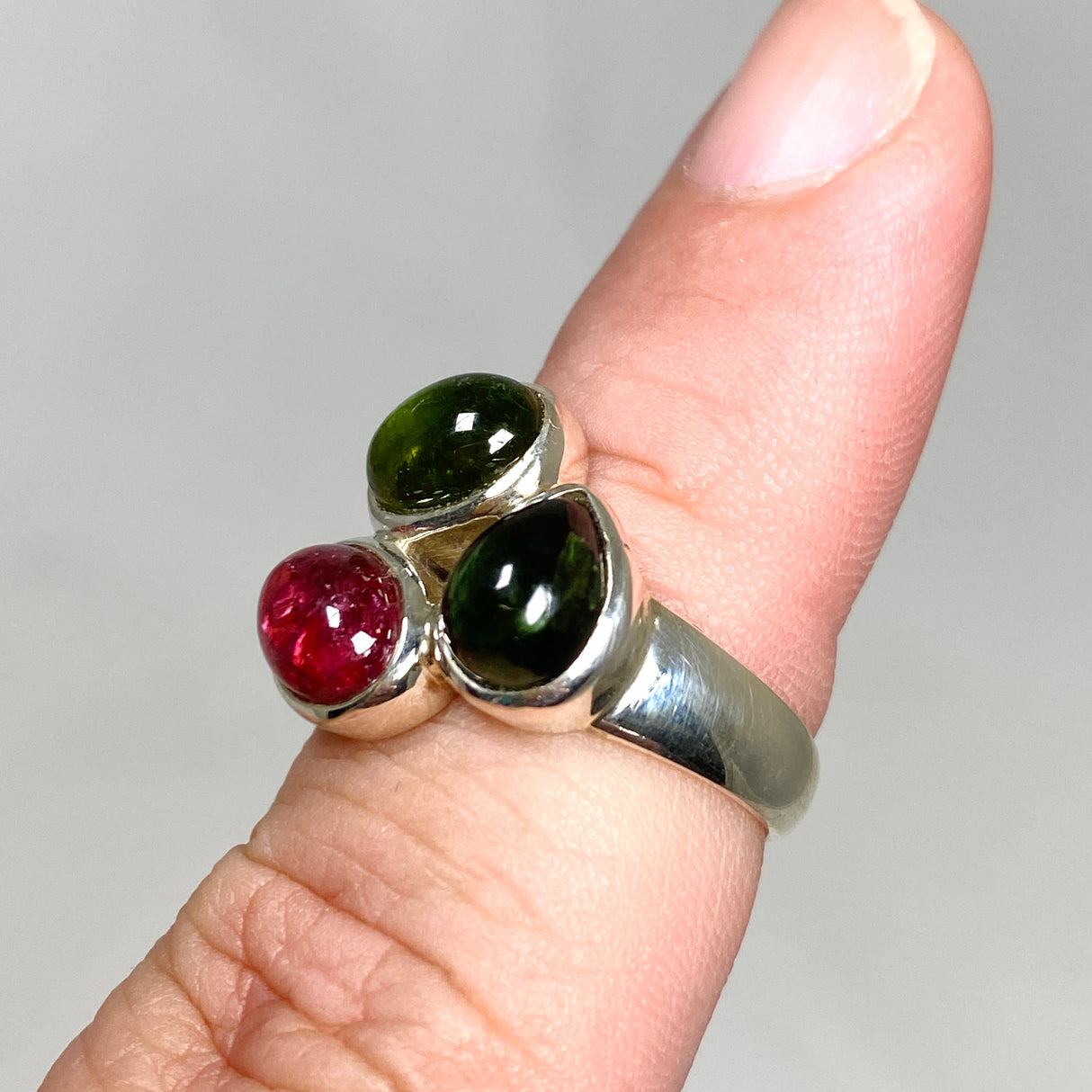 Tourmaline Cabochon Multi-stone Ring Size 6.5 PRGJ547