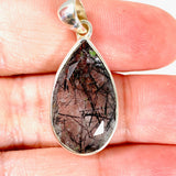 Tourmaline in Quartz faceted teardrop pendant KPGJ3656 - Nature's Magick