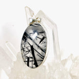 Tourmaline in Quartz oval pendant KPGJ3665 - Nature's Magick